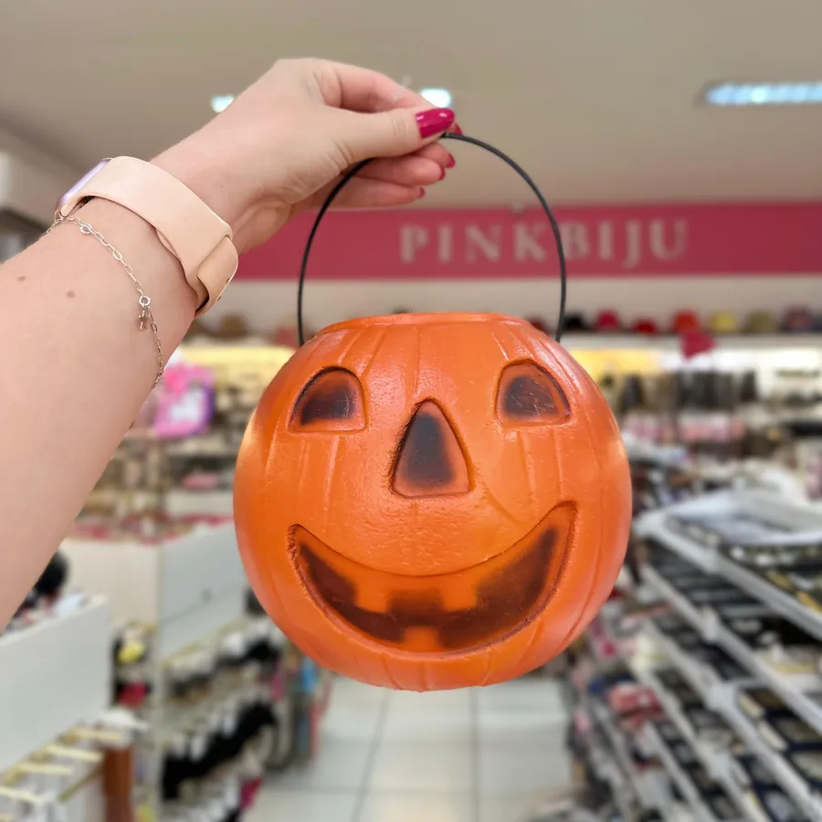 Balde de abóbora sorridente — coleção de Halloween PinkBiju